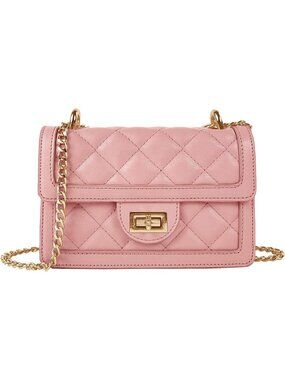 Women's Pink Small Quilted Imported Cross Body Mini Shoulder Bag Purse